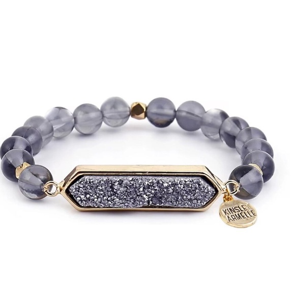 Kinsley Armelle Jewelry - RETAIL $50  Kinsley Armelle Adelaide Collection Stormy Quartz Bracelet*Gold